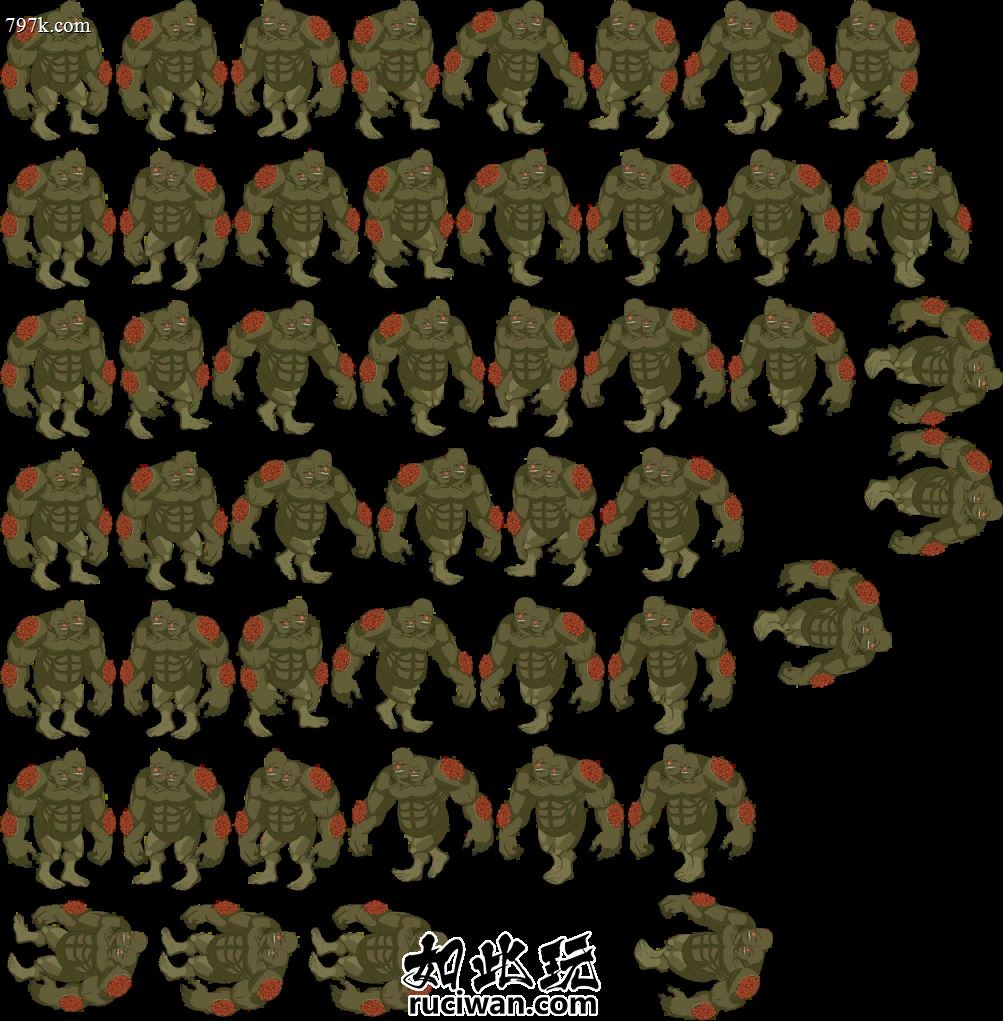996全套怪物角色装备技能特效卡通沙雕素材（png图集pli
